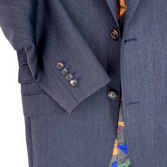 Ted Baker London Endurance Blue Gray Basketweave Wool Blazer Suit Jacket 38R - Picture 4 of 11